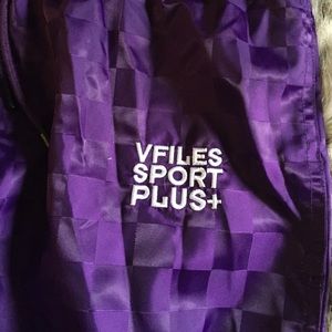 Vfiles sport+ purple checked pants