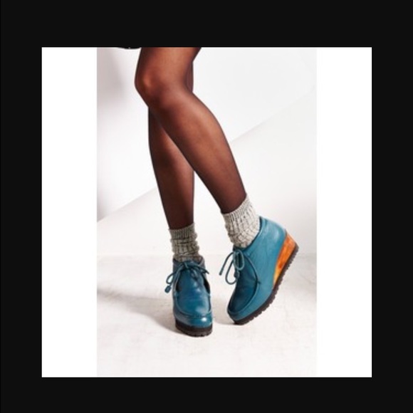 Ecote leather wedge booties sz8 Urban outfitters