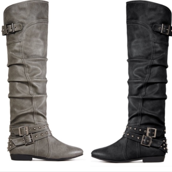 NWT JustFab Knee High Grey Boots Woman's
