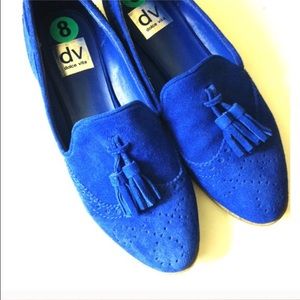 Dolce Vita Tassel Loafers Blue Suede