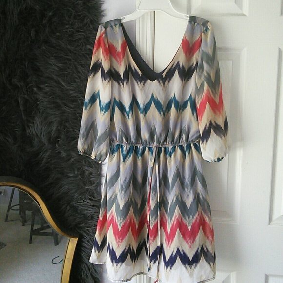 Chevron chiffon dress