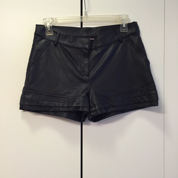 Romeo & Juliet Couture Black Faux Leather Shorts
