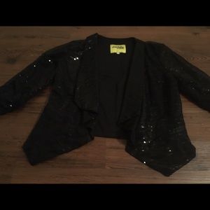 Hot!! Black sequin tuxedo blazer!!