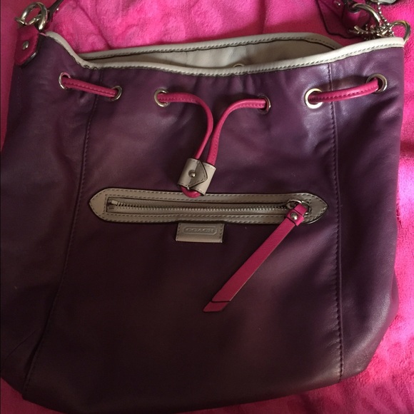Pink and purple Coach Purse