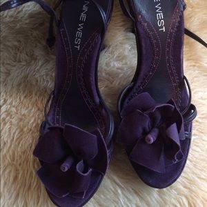 Purple flower heels