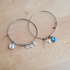 Set of2 Alex Ani birthstone crystal stone bracelet