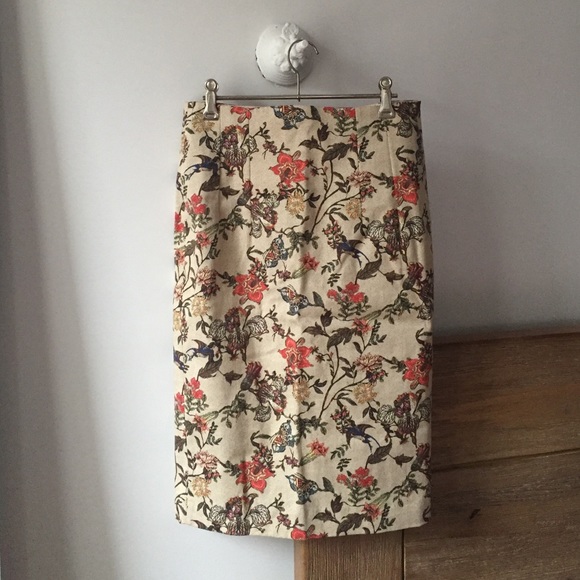 Mango floral pencil skirt