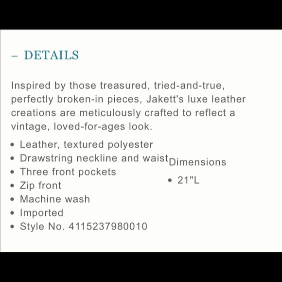 NWT Jakett Leather Abroad Anorak Vest Small RaRe! - Picture 4 of 4