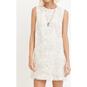 White and Gold Shift Dress size M