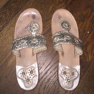 Platinum Jack Rogers glitter sandal
