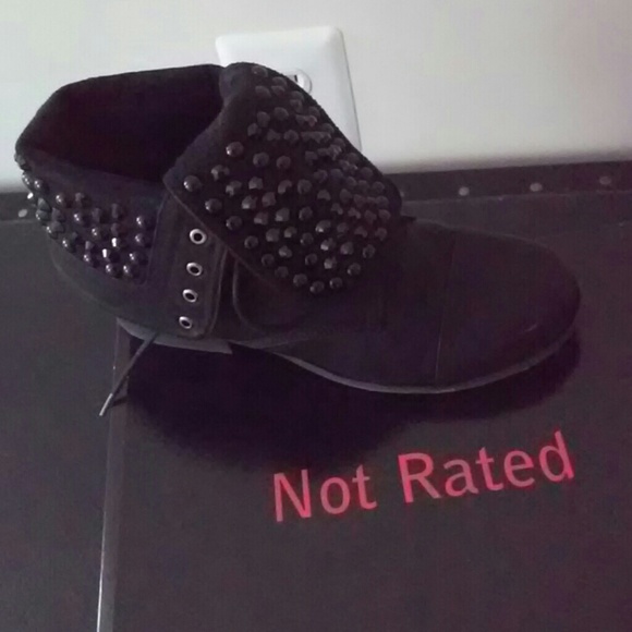 Studded black ankle boots only worn one time