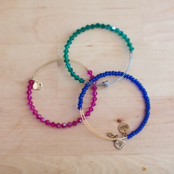 Set of 3 rare Alex Ani bracelets beaded bangles