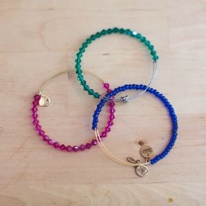 Set of 3 rare Alex Ani bracelets beaded bangles