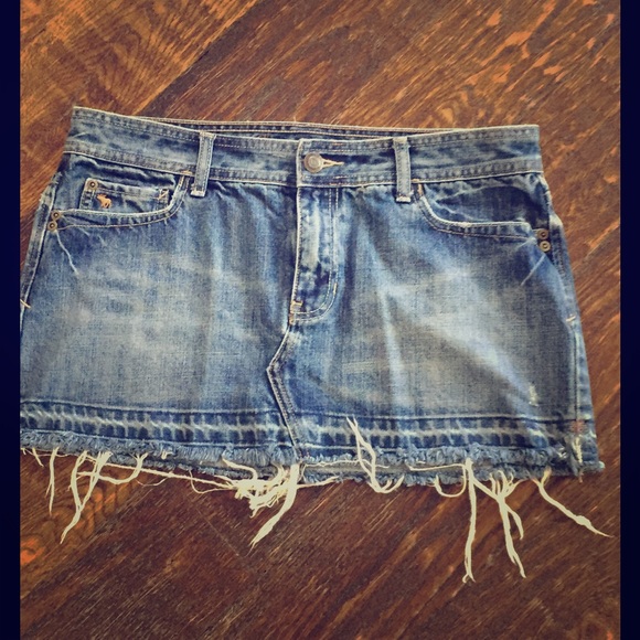 Abercrombie & Fitch Distressed Denim Miniskirt