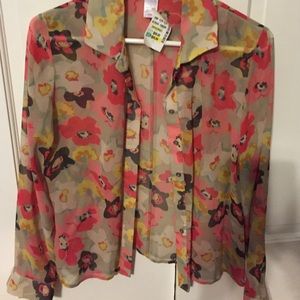 Blouse with halter contrast top to match