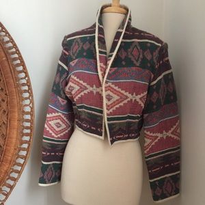 Vintage cropped tapestry jacket