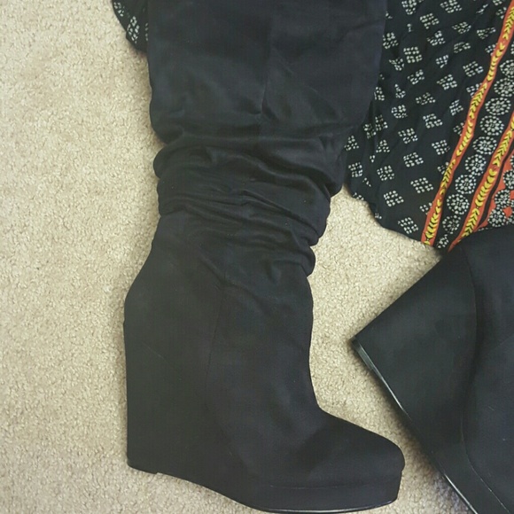 **SOLD**Platform Wedge Over the Knee Boot - Picture 2 of 3