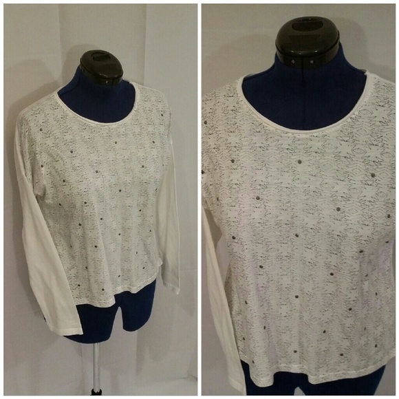 Abstract Aztec Design Hi-Lo Scoop Neck Top Medium - Picture 4 of 8