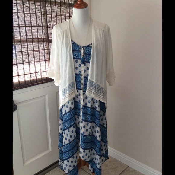 Turquoise Handkerchief Dress🆕 - Picture 4 of 4