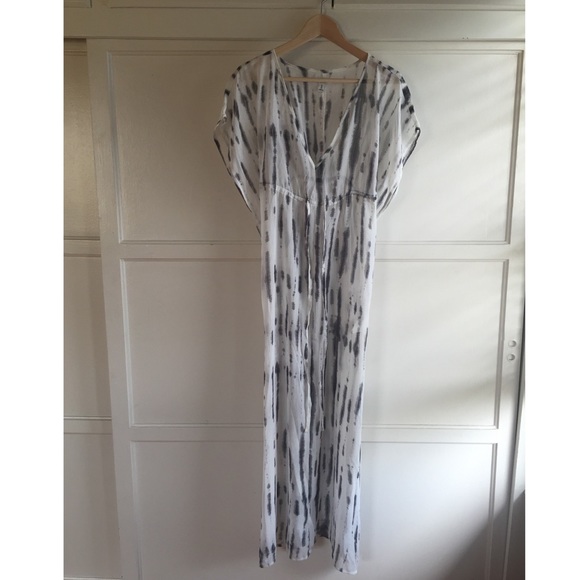 Sheer Tie Dye Swim Cover Up Chiffon Maxi Like New