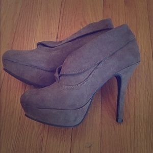 Grey suede booties