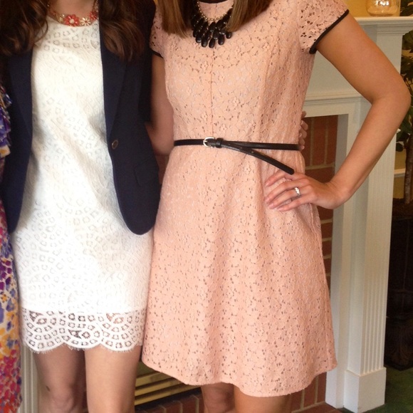 Girly peach, lace Loft dress