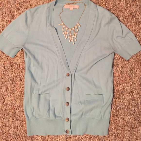 Short Sleeve V neck Cardigan with pockets