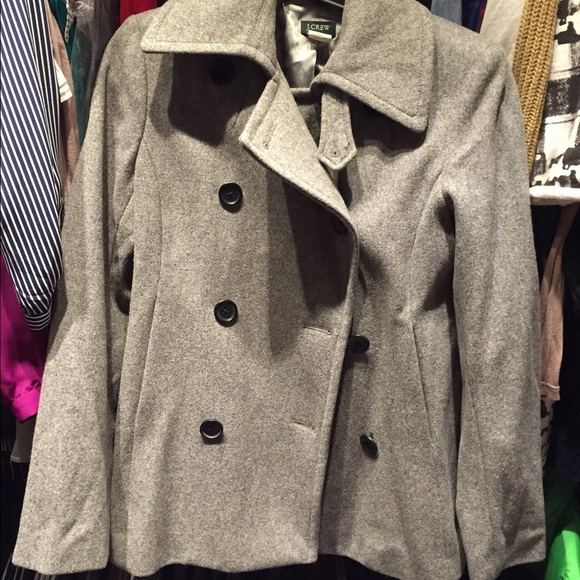 Jcrew grey pea coat