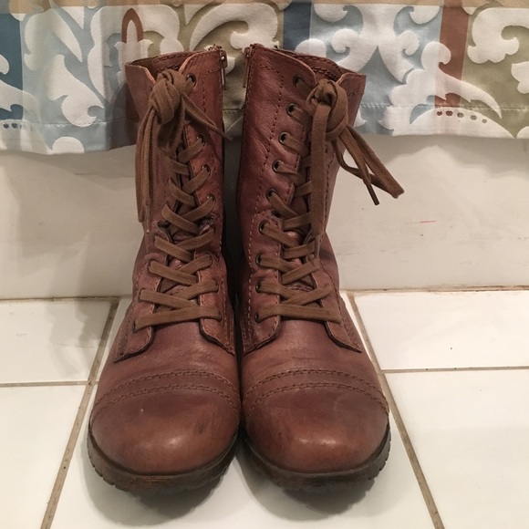 Brown Nine West combat boots