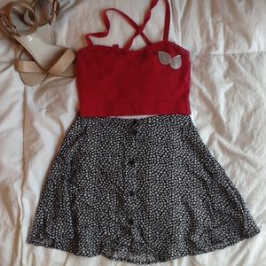 H&M Black and White Floral Skirt