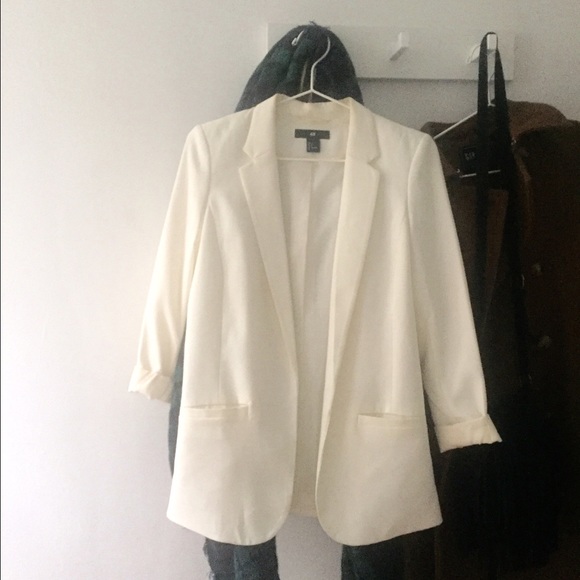 Classic long White Blazer - H&M