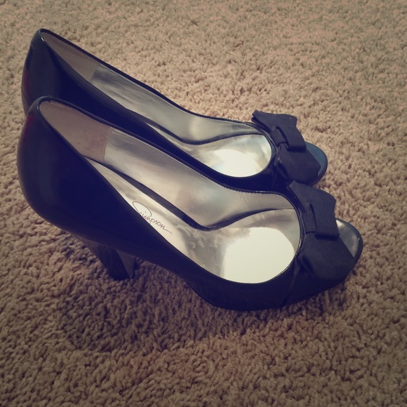 Jessica Simpson Donora Open Toe Patent Pumps