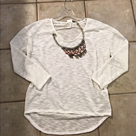 Ginger G Tops - NWT hi low curved hemline semi sheer light sweater