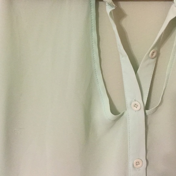 • SOLD • Mint Button Down Blouse - Picture 3 of 4