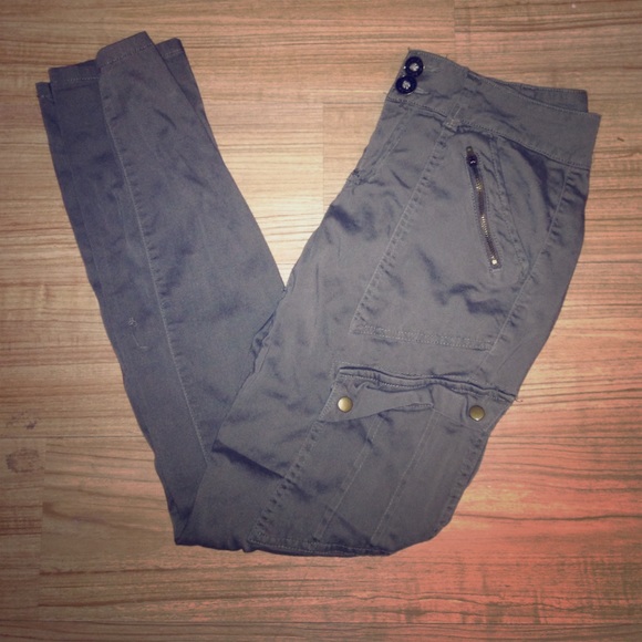 Dark Green skinny military pant