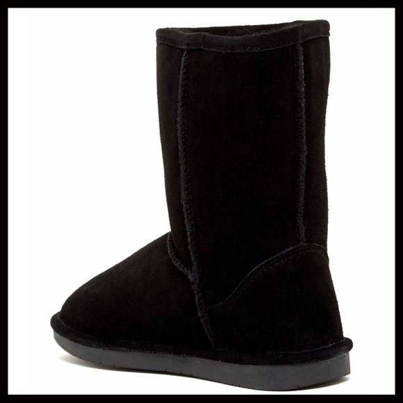 BLACK SUEDE SHEARLING LINED BOOTS BOOTIES - Picture 4 of 8