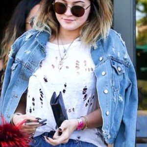 cream pre cut hole shirt