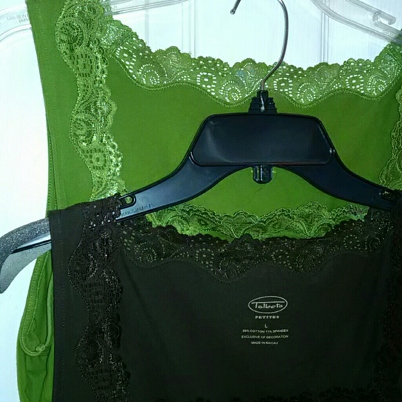 2 Talbots Lace Trim Tanks