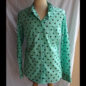 Teal & Navy Polka Dot Blouse | Target