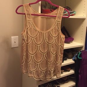 Beaded sheer tank