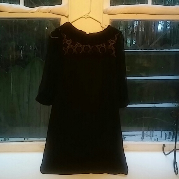ABS black dress w/ lovely neckline detailing - Picture 2 of 4