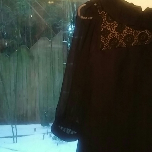 ABS black dress w/ lovely neckline detailing - Picture 3 of 4