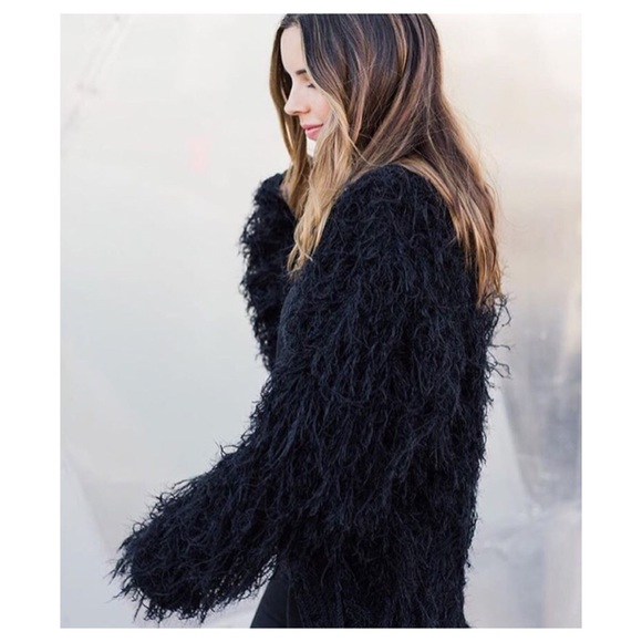 Nasty Gal Sweaters - 🆕Oversized Black Shaggy Cardigan
