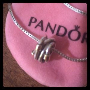 Pandora necklace/ gold coil charm necklace