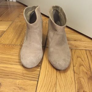 Grey suede booties! Excellent condition!