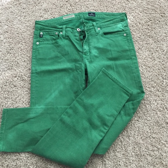 Green Anthropologie denim jeans