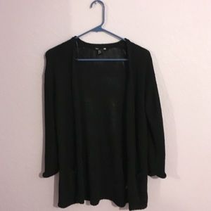 Long draped knitted cardigan