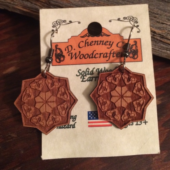 Jewelry - Solid wood carved earings