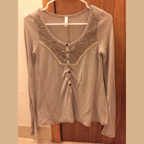 Free People Thermal Henley XS