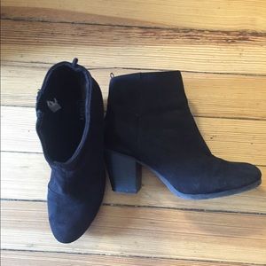 Black suede booties